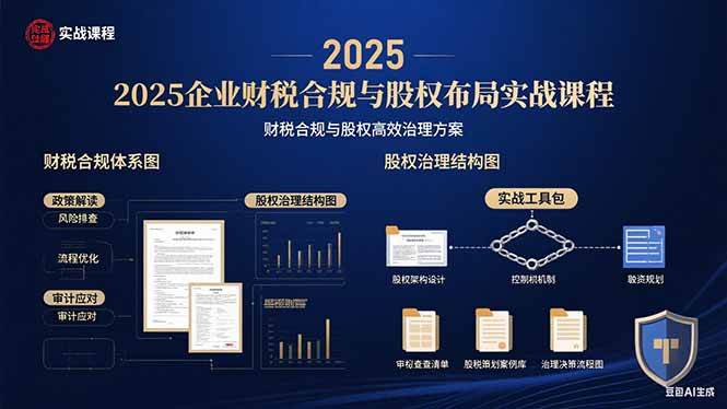 （15802期）2025企业财税合规与股权布局的实战课程：财税合规与股权高效治理方案-资源鲟