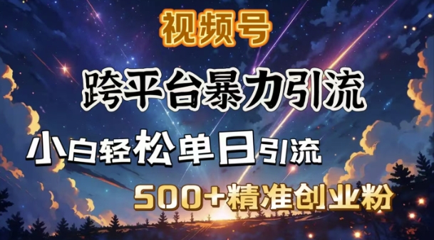 跨平台暴力引流，私域完美闭环，日引500+精准创业粉-资源鲟