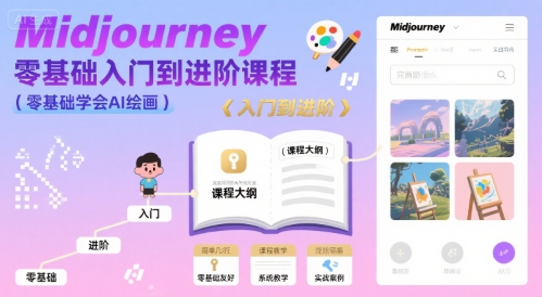 midjourney零基础入门到进阶课程，零基础学会AI绘画-资源鲟
