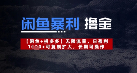 闲鱼暴利撸金无限流量，日盈利几张，可复制扩大，长期可操作-资源鲟