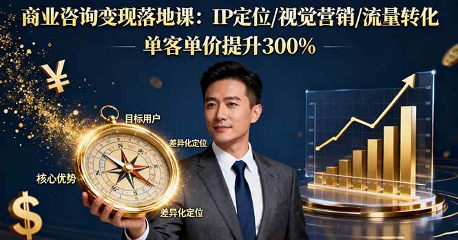 (16249期)商业咨询变现落地课:IP定位/视觉营销/流量转化,单客单价提升300%-资源鲟