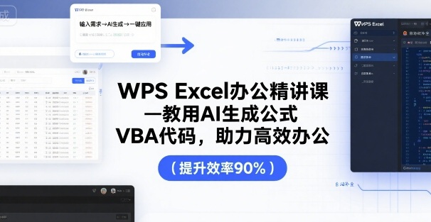 WPS Excel办公精讲课，教用 AI 生成公式，VBA 代码，助力高效办公-资源鲟